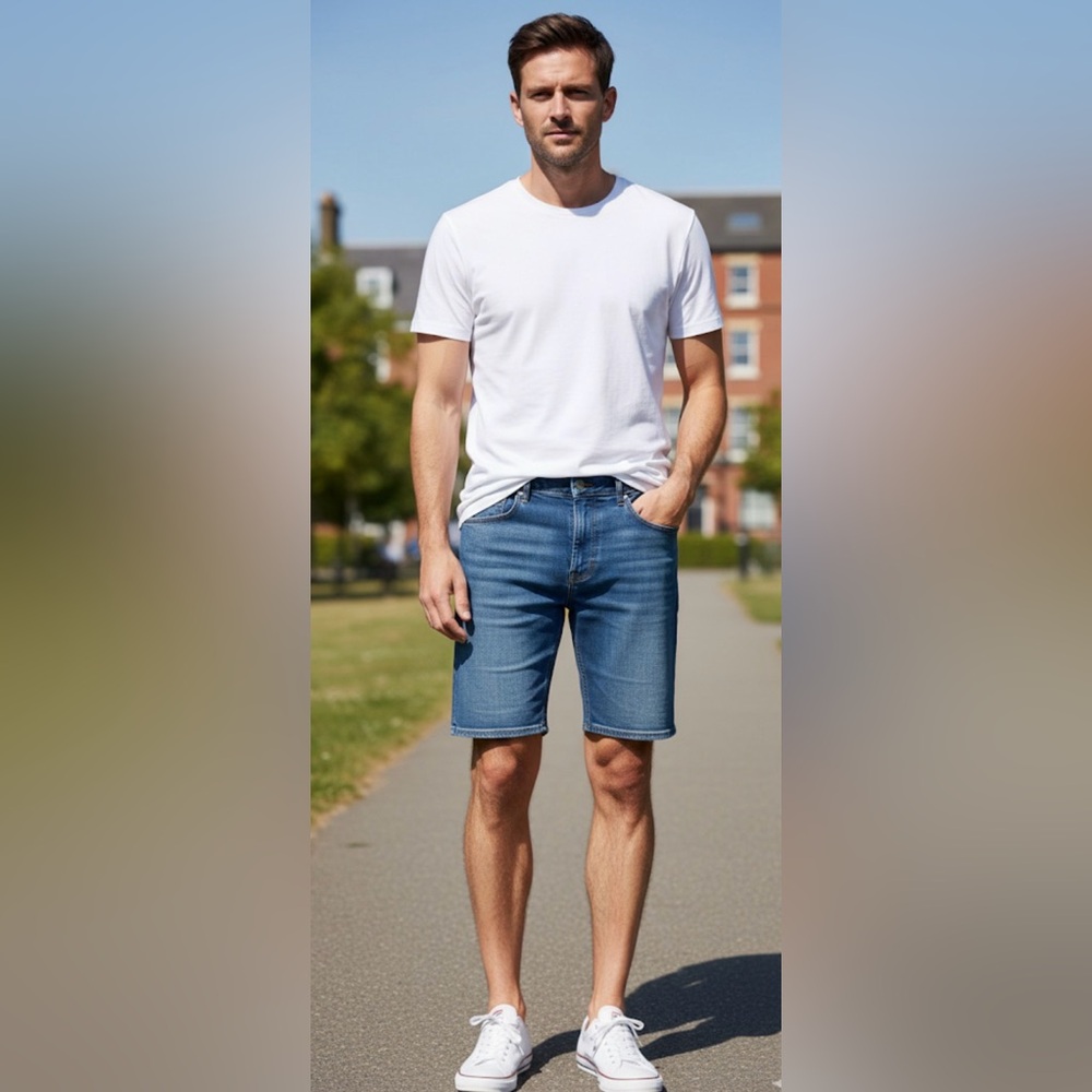 Men's Blue Denim Shorts